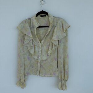 Vintage sheer ruffled blouse